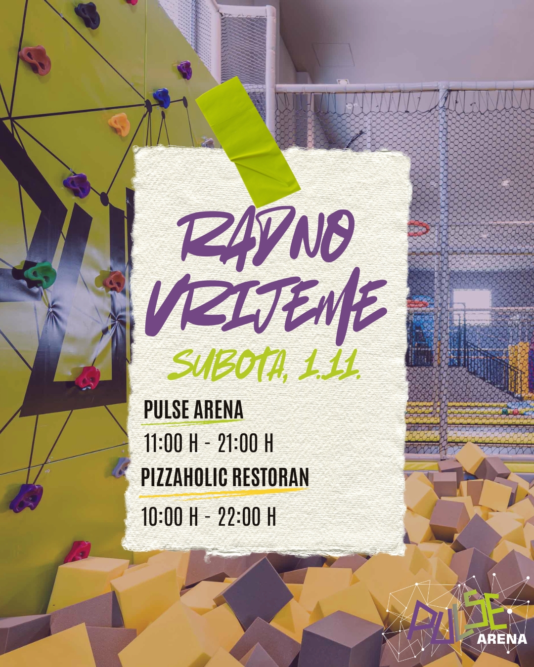 Radno vrijeme Pulse Arene na blagnan Svih Svetih